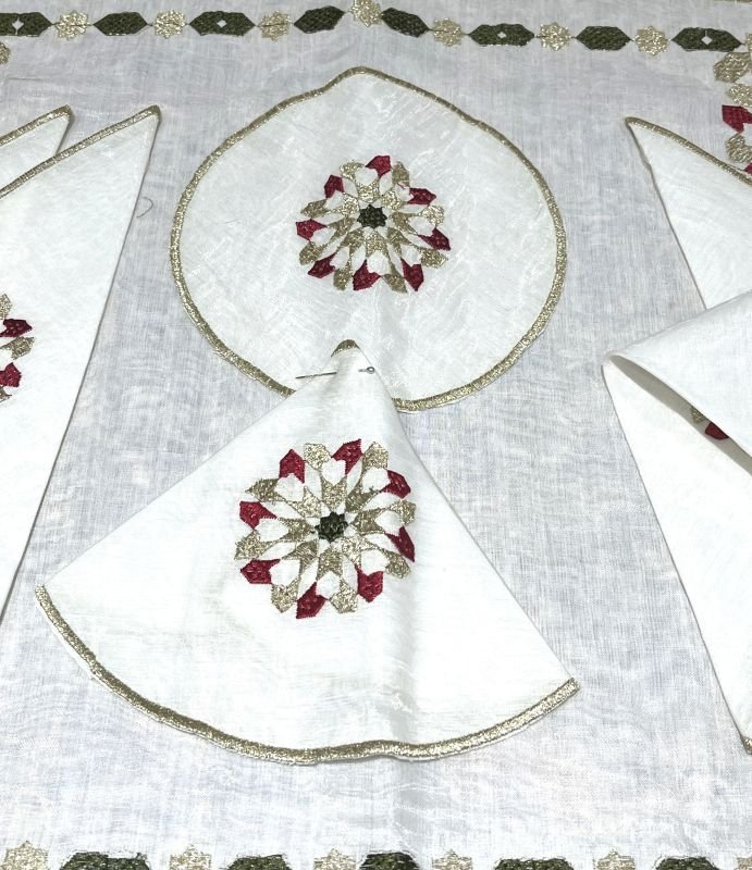 Tray-Set- Embroidered-cover-handle-teapot-placemat main de theiere marocaine et base