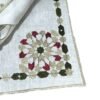 Tray-Set- Embroidered-floral-design desgin floral or vert et rouge sur couvre plateau