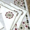 Tray-Set- Embroidered-napkins napperons marocains