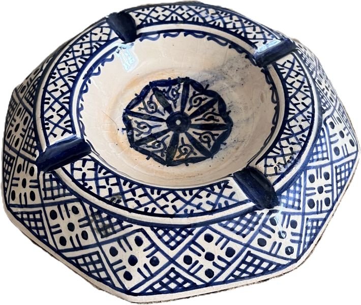 Artistic Floral Ceramic Cigar Ashtray – Handmade 12-Inch