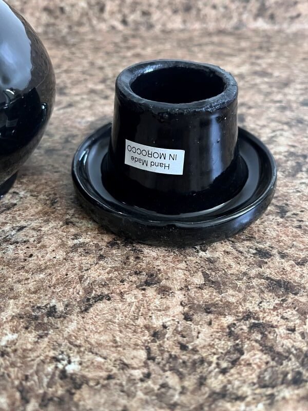 couvercle cendrier marocain noir