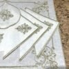 napkins with gold and silver design