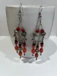 boucles oreilles berberes orange rouge