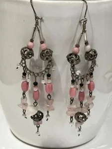 Berber-pink-earrings boucles oreilles roses