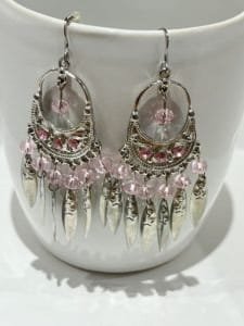 Fuchsia Pink Sterling Silver Earrings