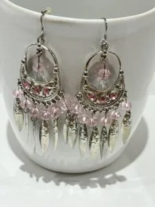 Boucles-oreilles-argent-rose-fuchsia Fuchsia Pink Sterling Silver Earrings