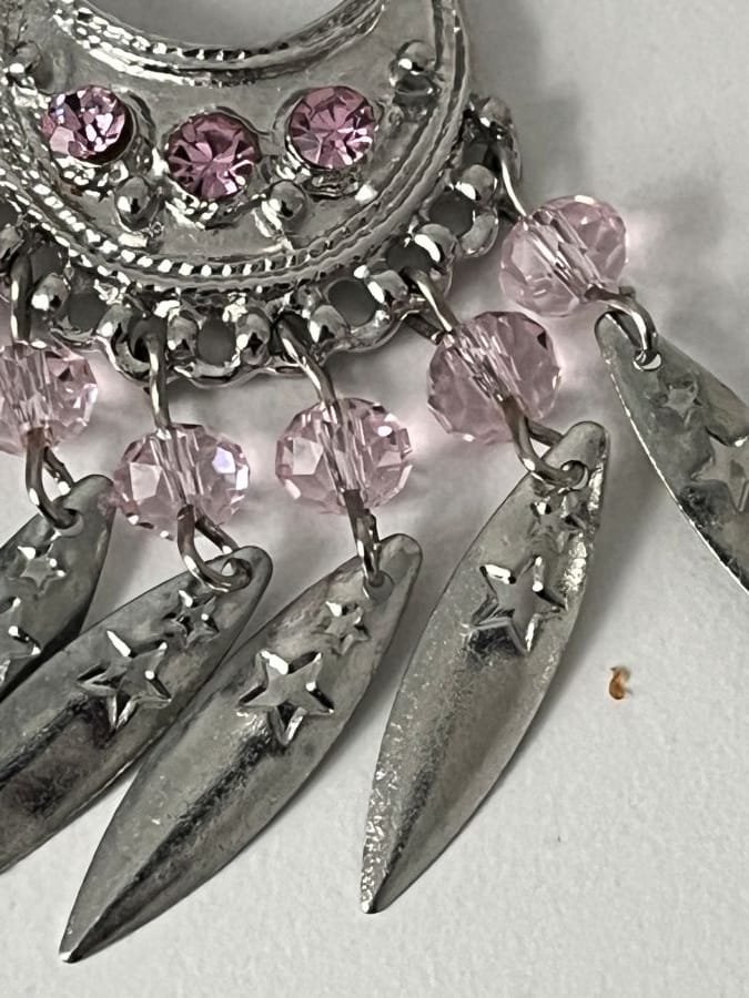 Fuchsia Pink Sterling Silver Earrings front