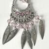 Fuchsia Pink Sterling Silver Earrings front
