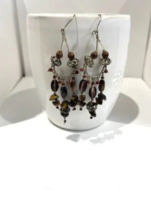 Moroccan-earrings-berber Boucles d'oreilles bohèmes en argent et pierres