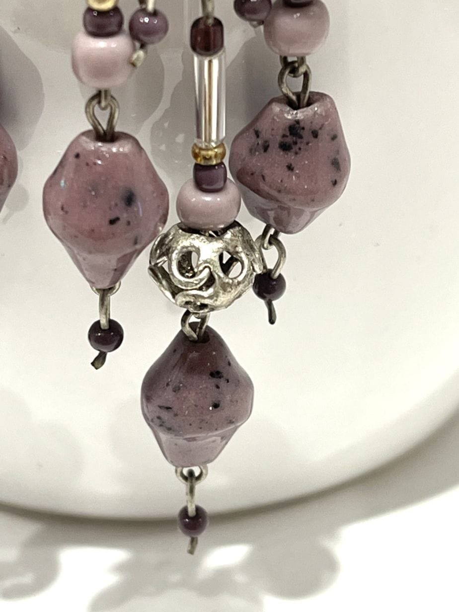 lilac pierres boucles oreilles pendantes