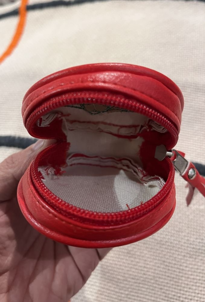 Morocco flag coin izippered red coin purse