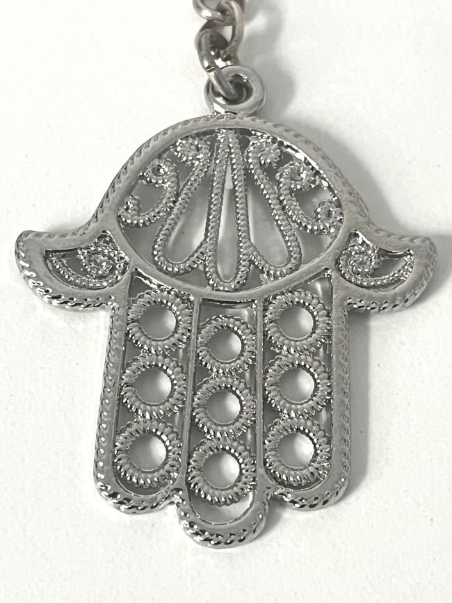 hamsa in silver keychain