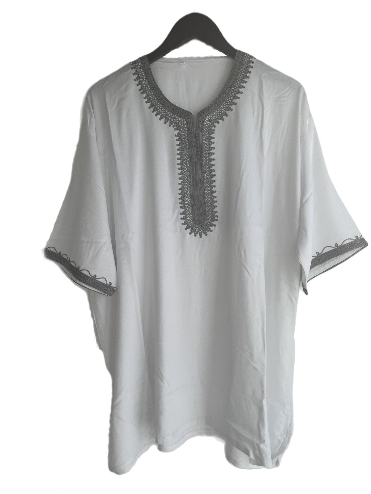 Kaftan-Outfit-tunic tunique blanche jabador marocain pour hommes