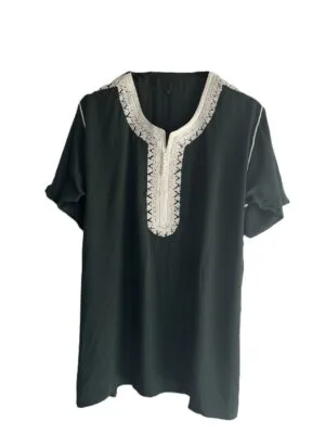 Moroccan-kaftan-tunic-top Tunique verte en coton pour homme