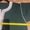 Caftan décontracté léger marocain vert avec broderies