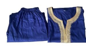 pantalon-kaftan bleu
