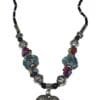 collier fait main avec perles et pendant coeur