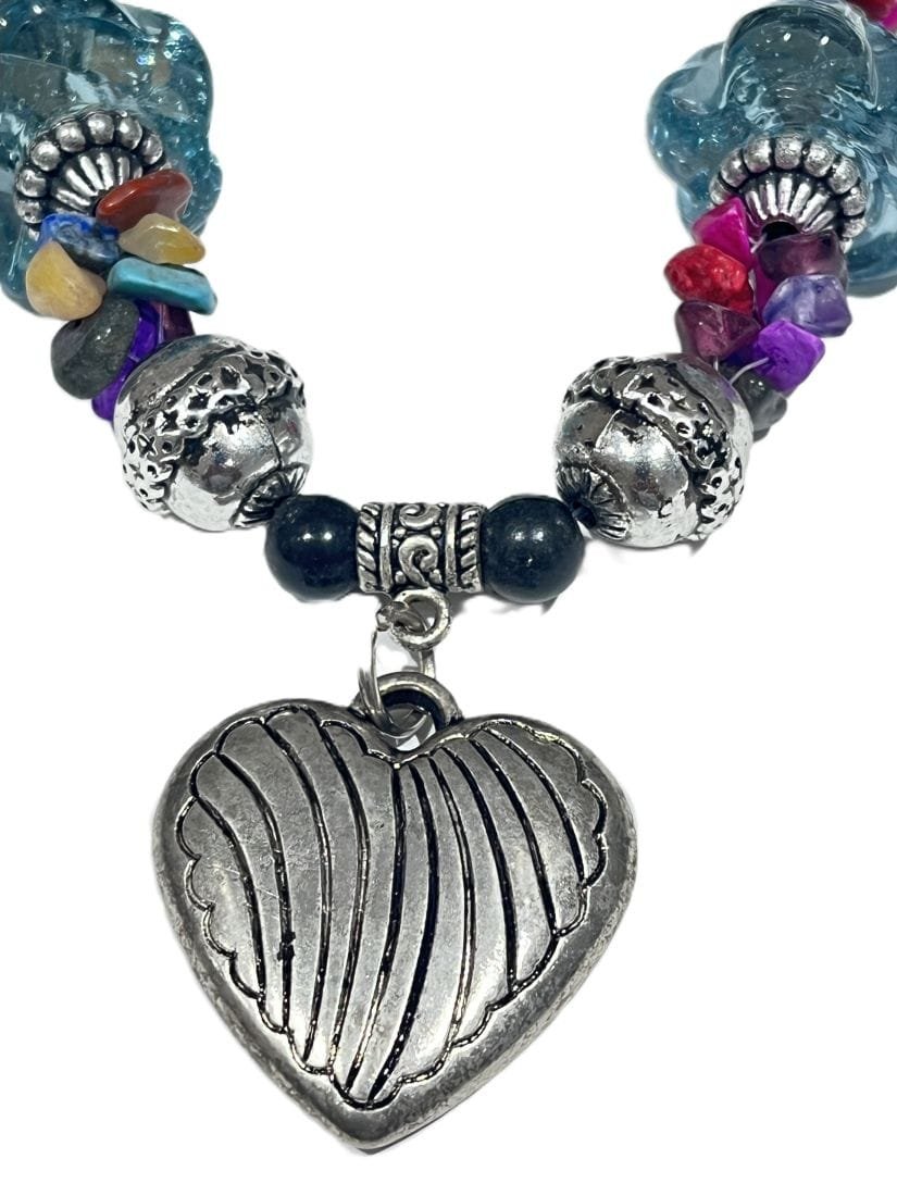 Pendentif cœur argenté