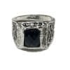 bague pour homme artisanale ornée d'une superbe pierre noire