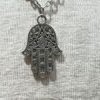 silver hamsa necklace