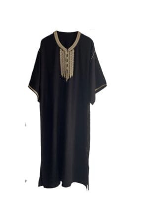 luxury-embroidered-moroccan-kaftan-maxi-dress-black Caftan noir et or femme
