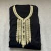 kaftan noir marocain avec broderies dorées