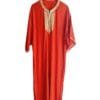 luxury-embroidered-moroccan-kaftan-maxi-dress-orange caftan marocain femme orange