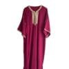 caftan marocain femme mauve rouge