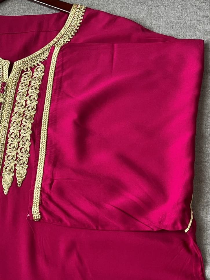 manches evasées et courtes de caftan femme