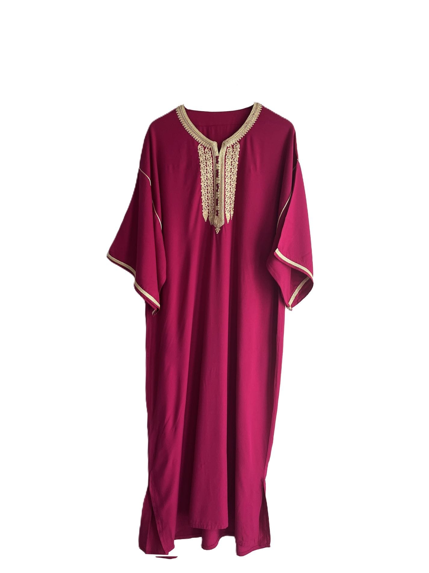caftan marocain femme mauve rouge