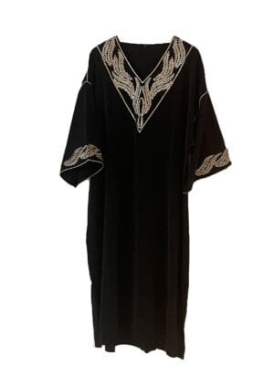 Black-gold-kaftan Robe bohème noire et dorée pour femme