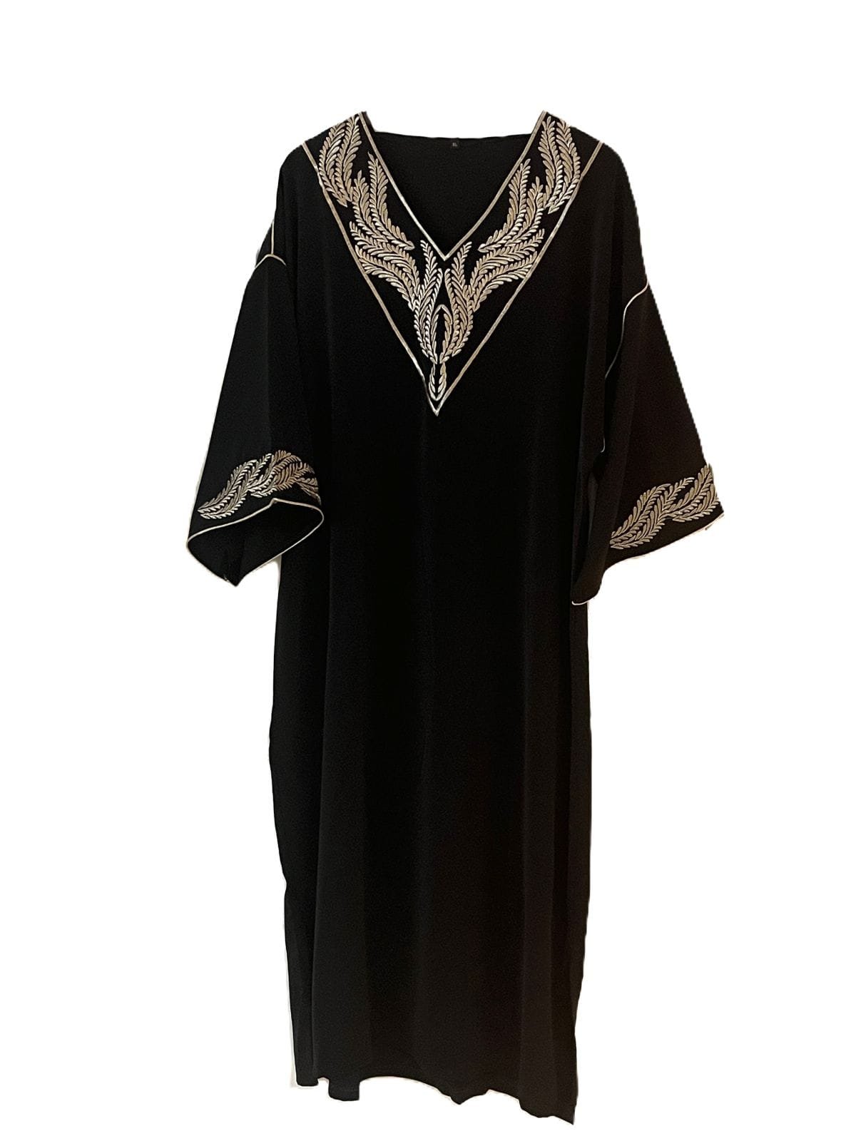Robe bohème noire et dorée pour femme