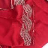 caftan-marocain-rouge-à-broderie-dorée-manches-evasées moroccan kaftan red gold embroidered
