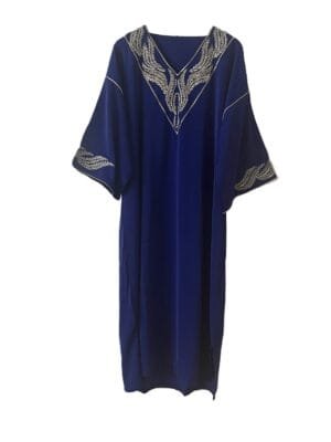 moroccan-kaftan-blue-gold-embroidered Robe caftan marocaine blue