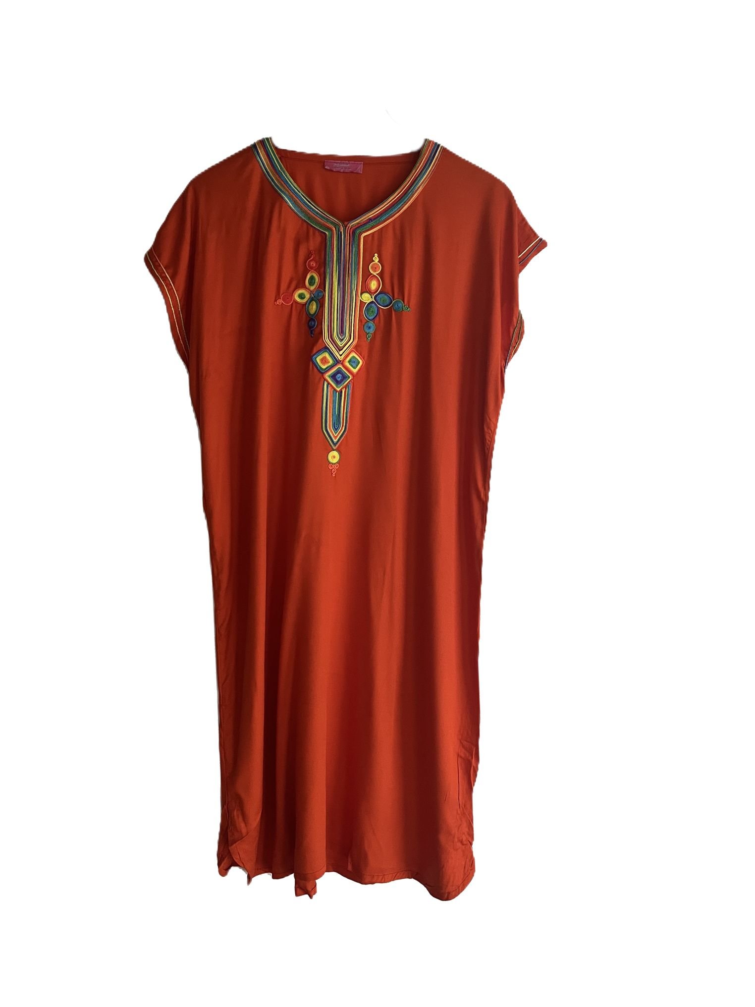 vetement marocain femme caftan orange