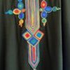 broderies multi couleur gandoura marocain
