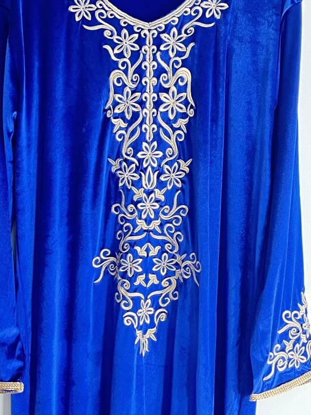caftan marocain blue avec ceinture