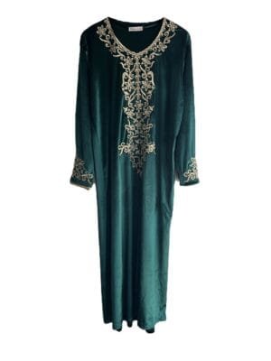 caftan-marocain-velours-vert Bleu Velvet Moroccan Kaftan
