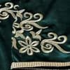floral design Moroccan velvet kaftan in bleu color