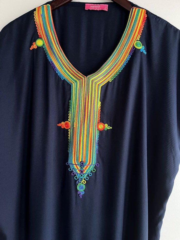 robe marocaine bleu