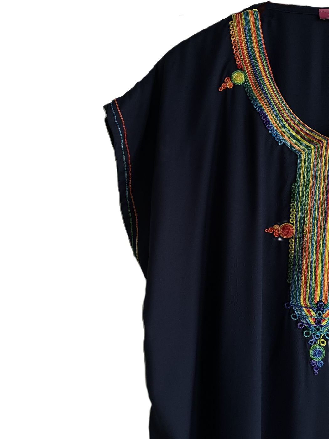 caftan avec manches courtes et larges,